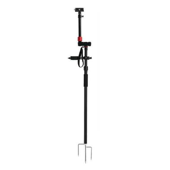 Adjustable 360 Rotatable Phone Holder with Stake Spikes Extendable Design for Outdoor Golf Swing Training & Recording