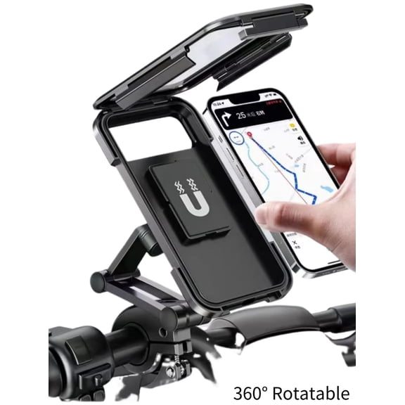 Adjustable 360 Rotating Waterproof Bike and Motorcycle Phone Mount with Anti-Shock Design and Touchscreen Compatibility