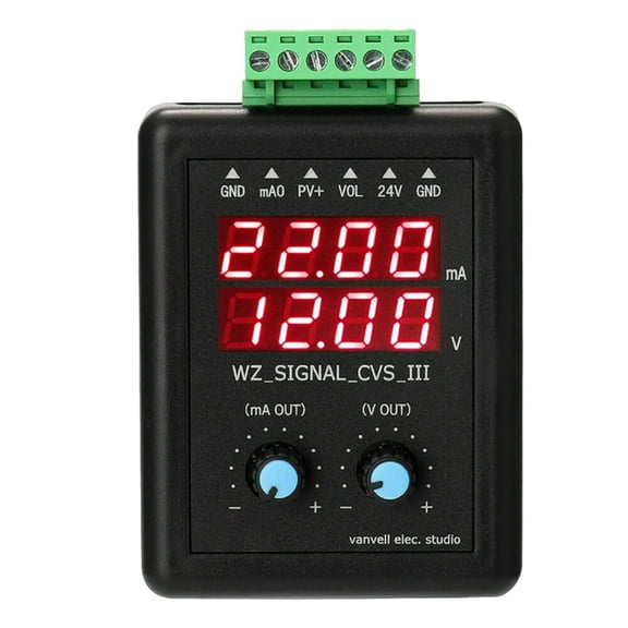 Adjustable 4-20ma Signal Generator 24V Current Voltage Transmitter Calibrator 0-10V Constant Current Source Simulation,1 x 4-20mA signal generator