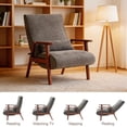thumbnail image 1 of CoVibrant Adjustable Reclining Accent Chair, 8.66" Ultra Thick Cushion Lounge Chair with Waist Support Pillow for Living Room Home Office, Dark Gray, 1 of 9