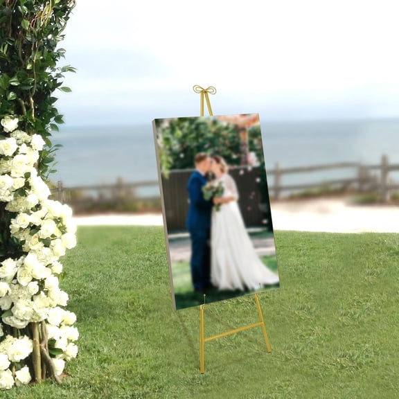 Adjustable 41.5x60x127cm Photo Frame Holder, Floor Standing Easel, Display Stand ,Gold Wedding Display Easel Stand For Shopping Malls, Restaurants, Supermarkets, Cinemas
