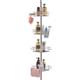 thumbnail image 1 of 42"-114" Adjustable Shower Corner Caddy Tension Pole - Rust-Proof Stainless Steel with 4 Shelves, Towel Bars & Soap Holder, 1 of 6