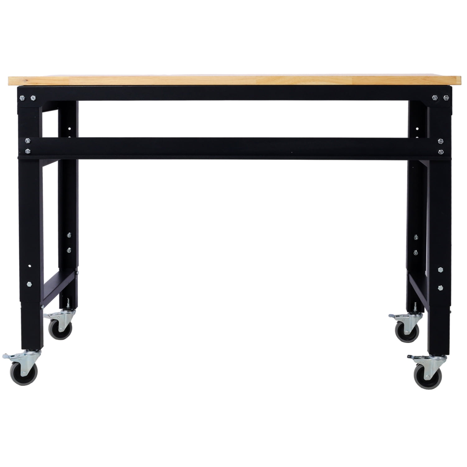 Adjustable 48 Inch Wide Rolling Workbench for Garage Sturdy Metal
