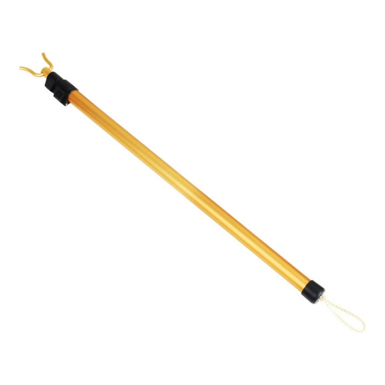 Adjustable 49in High Reach Closet Pole with Hook Golden Metal Hangers Walmart