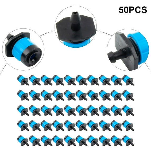 Adjustable 4mm Barb Sprinkler Micro Irrigation Garden Dripper Head Fits Hozelock 50 Pcs