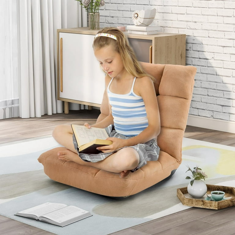 Adjustable 5-Position Memory Foam Floor Chair - Pillow Gaming Chair -  Comfortable Back Support - Cushion Dorm Rocker - Gamer - Comfy for Reading  Game Meditating - Fully Assembled - Yellow 
