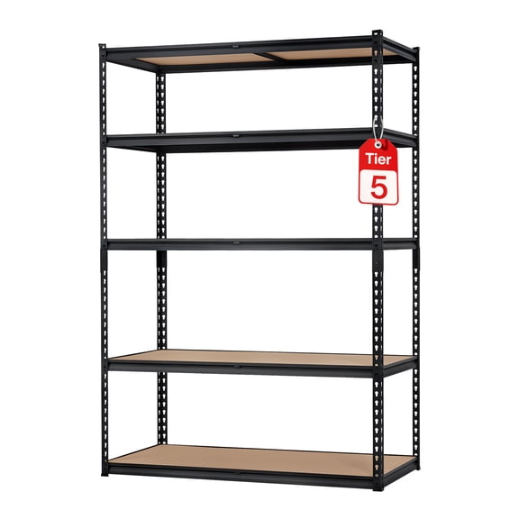 Adjustable 5-Shelf Metal Shelving Unit, Heavy Duty Garage Storage Rack with Reinforced Frame, Easy Assembly, Space-Saving Organizer for Pantry, Bathroom, Laundry, Basement