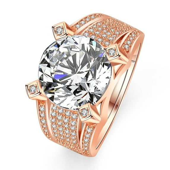 Adjustable 5ct Moissanite Rings for Men 18K Gold Plated S925 Sterling Silver Diamond Rings Anniversary Promise Ring Round Cut D Color VVS1 Moissanite Rings with Certificate