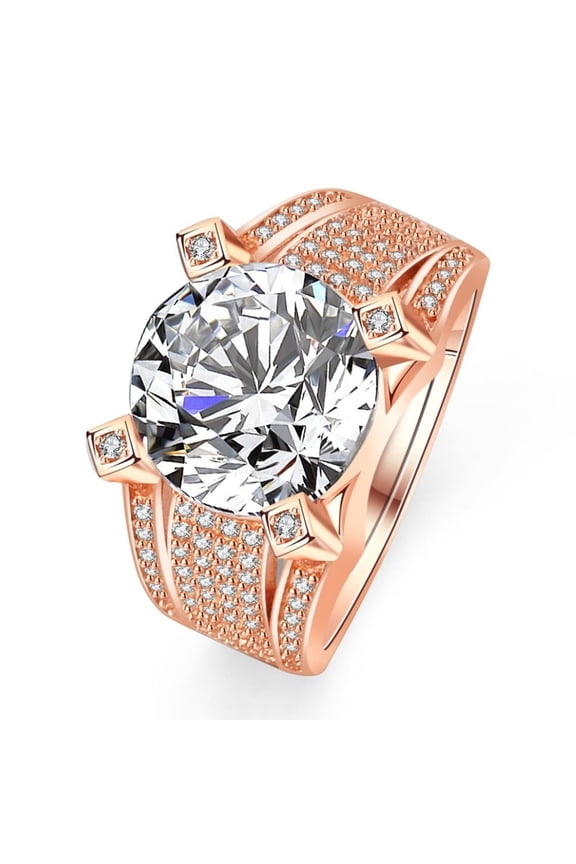 Adjustable 5ct Moissanite Rings for Men 18K Gold Plated S925 Sterling Silver Diamond Rings Anniversary Promise Ring Round Cut D Color VVS1 Moissanite Rings with Certificate