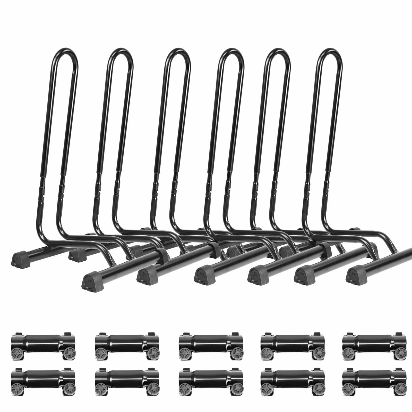 Adjustable 6 Bike Floor Parking Rack Storage Stand Bicycle