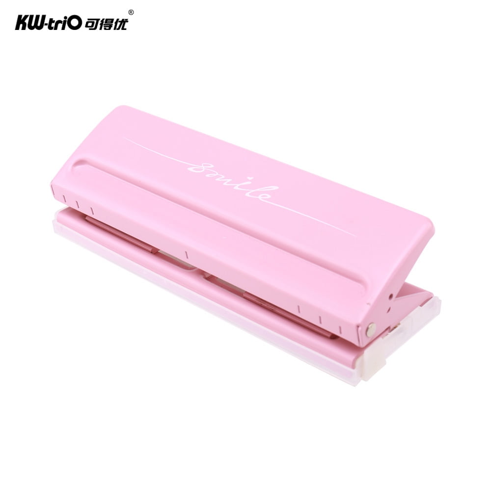 Adjustable 6-Hole Desktop Punch Puncher for A4 A5 A6 B7 Dairy Planner Organizer Six Ring Binder with 6 Sheet Capacity