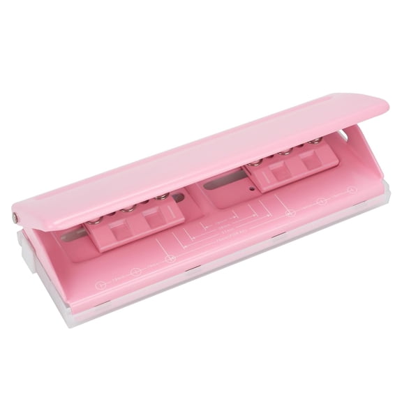 Adjustable 6-Hole Punch - Metal Hole Puncher for A4/A5/A6, Personal & Pocket Planners - 6-Ring Binder Puncher, Non-Slip Base, with Ruler & Hole Guide