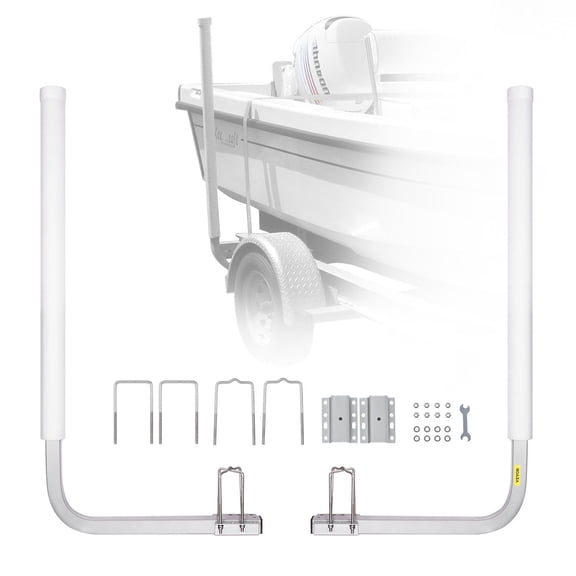 Adjustable 60" Trailer Guide Poles, 2-Pack Heavy-Duty Steel Boat Guides with PVC Sleeves for Ski, Fishing, and Sailboat Trailers