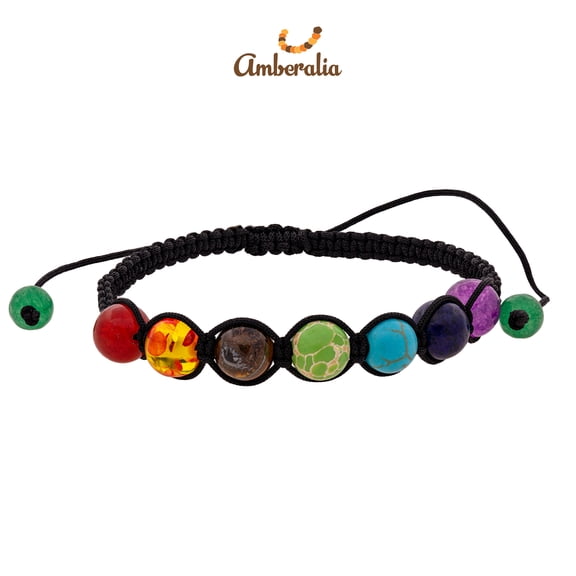 Adjustable 7 Chakra Healing Thread Bracelet, Reiki, Yoga, (7" to 11" aprox)