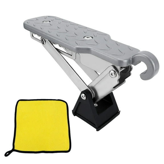 Adjustable 7 Position Car Door Step Pedal Foldable Car Door Latches Step Metal Door Step 240mm for Easy Roof Rack Access