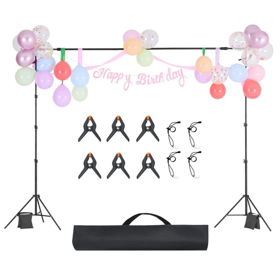 Adjustable 8.5x10 ft Backdrop Stand Kit with Tripods,Portable Photo Background Support for Weddings,Events and Studio Use