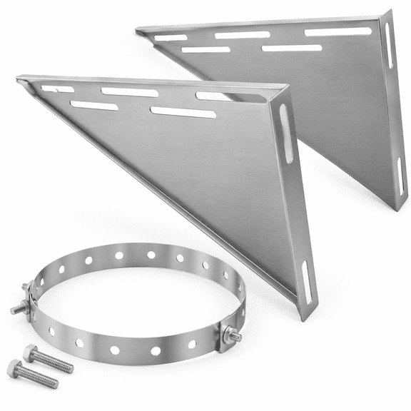 Adjustable 8" Chimney Pipe Wall Support Bracket, Fireplace Pipe Wall Bracket for 6" (8" O.D.) Double Wall Chimney Pipe