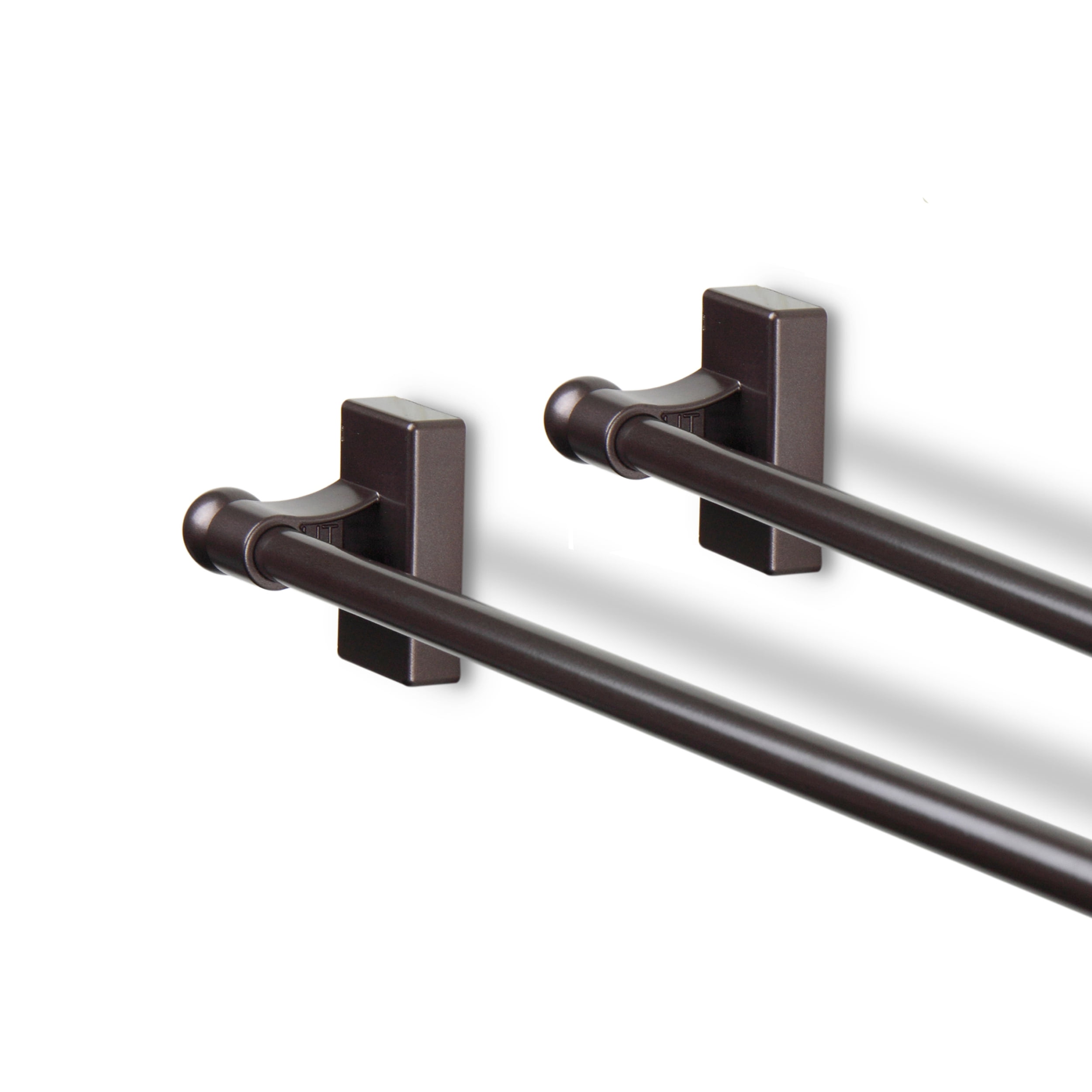 Adjustable 9"-16" Magnetic Curtain Rod (Set of 2) - Cocoa