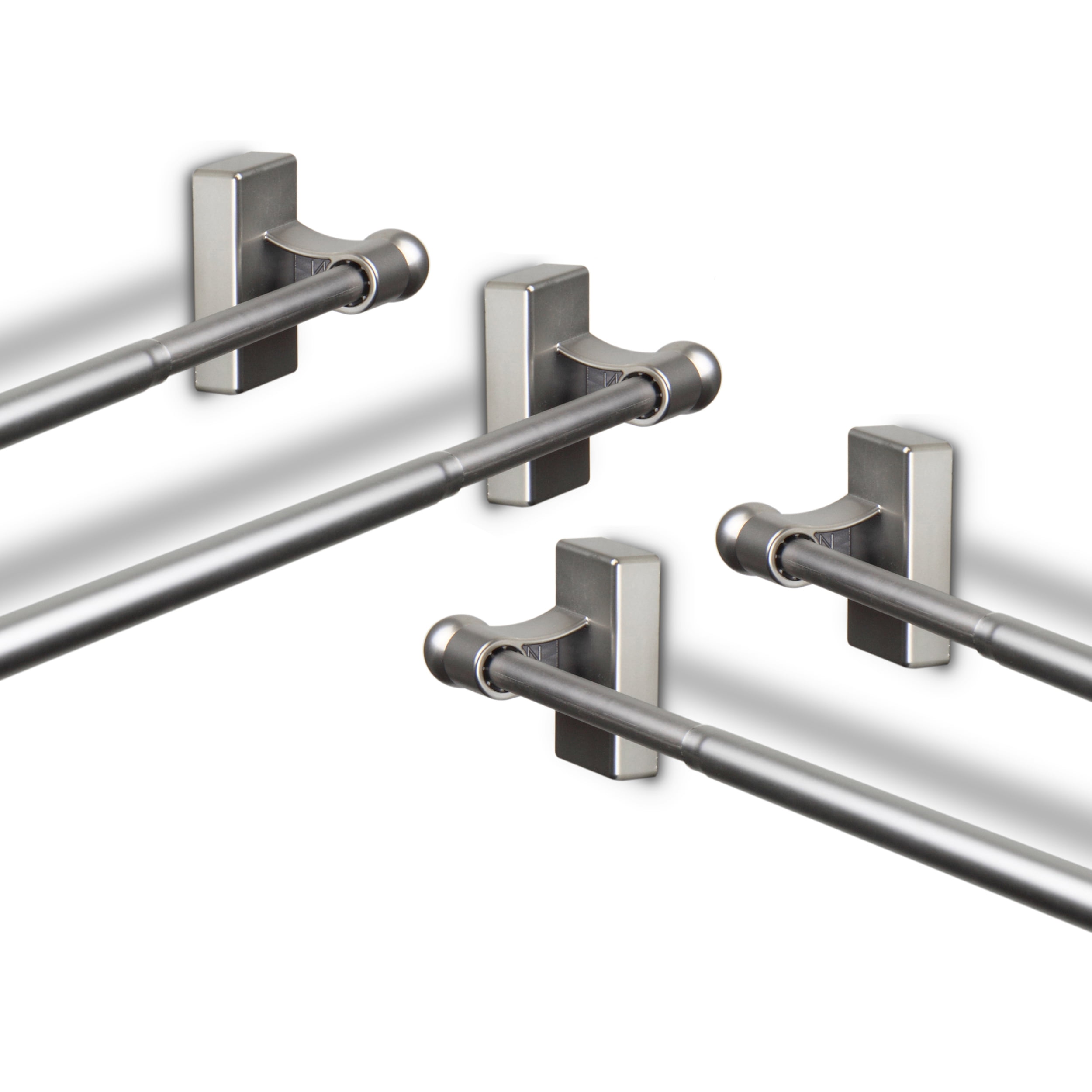 Adjustable 9"-16" Magnetic Curtain Rod ( Set of 4 ) - Satin Nickel