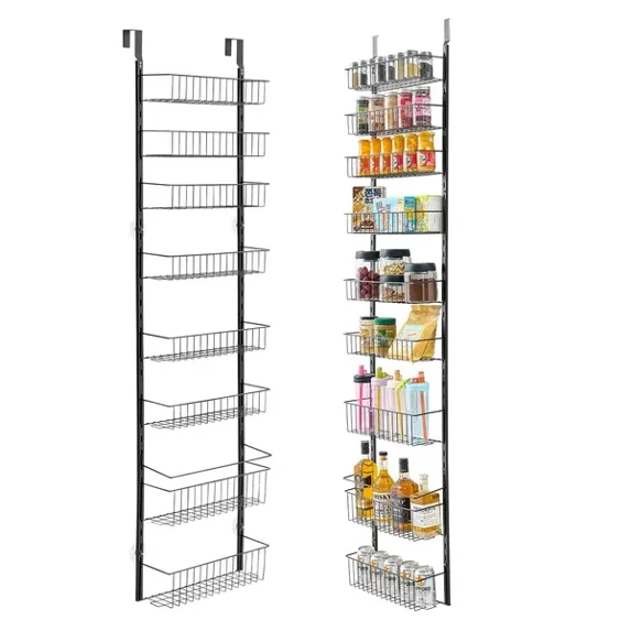 Adjustable 9-Tier Over the Door Pantry Organizer - Space-Saving Hanging Storage Rack for Kitchen Essentials