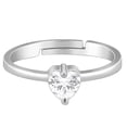 thumbnail image 1 of Adjustable 925 Silver Passionate Love Ring, Gifts for Girlfriend, Heart Shaped Moissanite Ring, 1 of 4