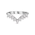 thumbnail image 1 of Adjustable 925 Sterling Silver Chevron Ring Anniversary Gift Ring Moissanite Engagement Ring Promise Ring For Women, 1 of 6