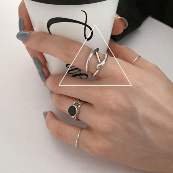 Adjustable 925 Sterling Silver Ring, Simple Style, Irregular Opening Design for Index Finger, Electroplated Thai Silver
