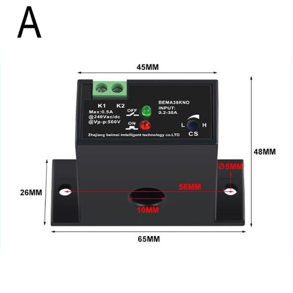 Adjustable AC Current Sensing Switch Flameproof, Self Powered for Reliable Monitoring and Control of Industrial Electrical Equipment (A)