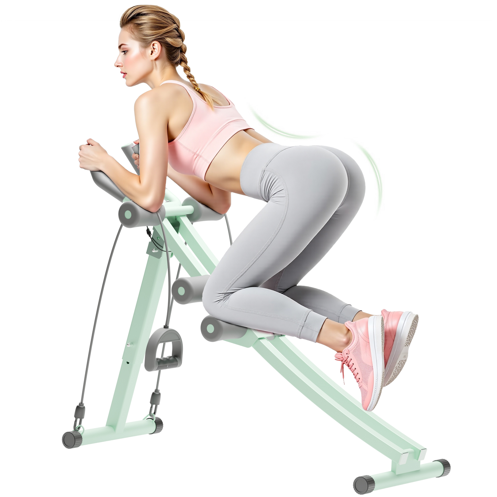 Adjustable Ab Machine, Core & Abdominal Trainers AB Workout Machine Home Gym Strength Training Ab Cruncher Foldable Fitness Equipment