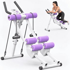 Adjustable Ab Trainer Machine, Dual Track Ab Workout Equipment for Home Gym, Foldable Core Exercise Machine with 440 LBS Weight Capacity