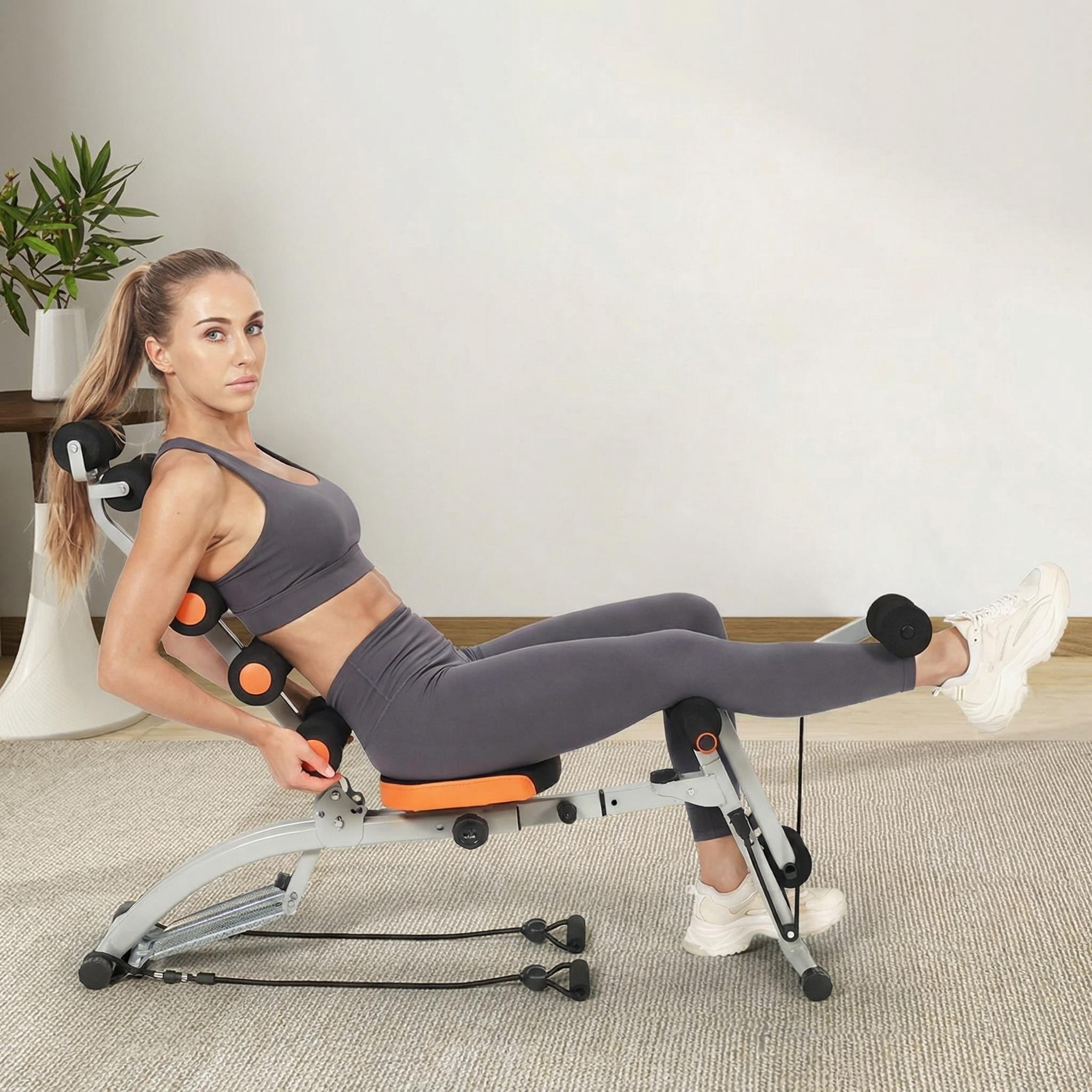 Adjustable Ab Trainer Machine, Multi-Function Sit-Up Bench for Home Gym ...