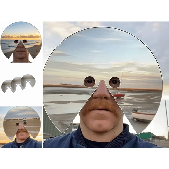Adjustable Acrylic Mirror Mask for Photography and Performance Art, Head Mounted Reflective Face Shield for Social Media and Visual Creators, 3PC