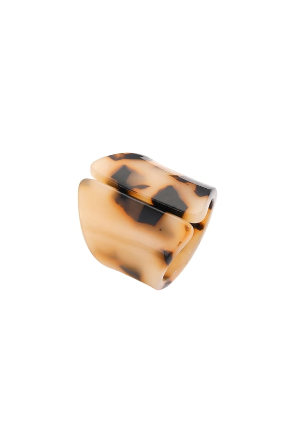 Adjustable Acrylic Rings With Leopard Print Modern Statement Finger Rings Geometric Art Designs Jewelry Accessory