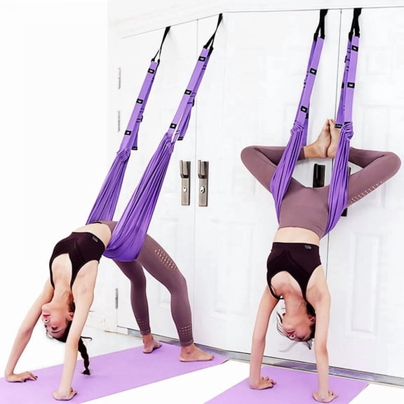 Adjustable Aerial Yoga Hammock for Door, Professional Back‑Bend Inversion Sling & Leg Stretcher, Multi‑Loop Flexibility Trainer for Home Gym Pilates Workout 