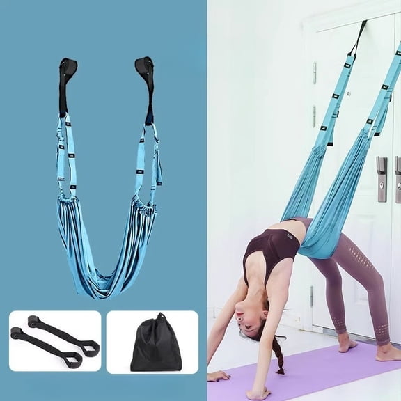 Adjustable Aerial Yoga Hammock Set, Stretch Strap Swing Trainer for Pilates Dance Fitness