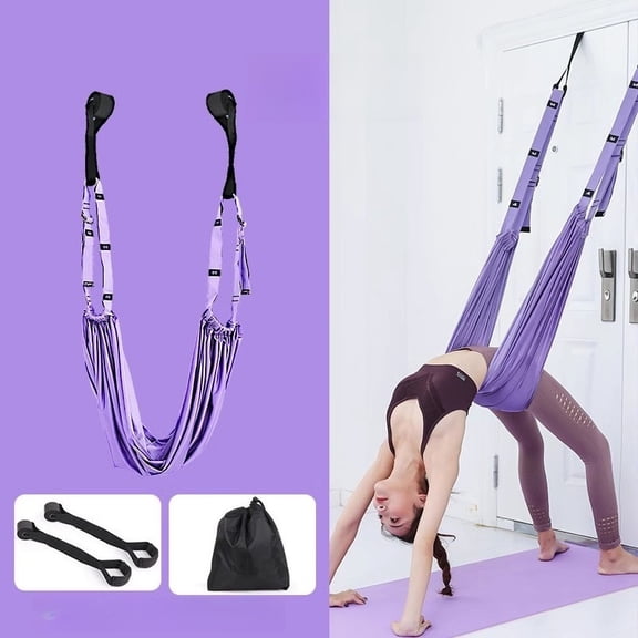 Adjustable Aerial Yoga Hammock Set, Stretch Strap Swing Trainer for Pilates Dance Fitness