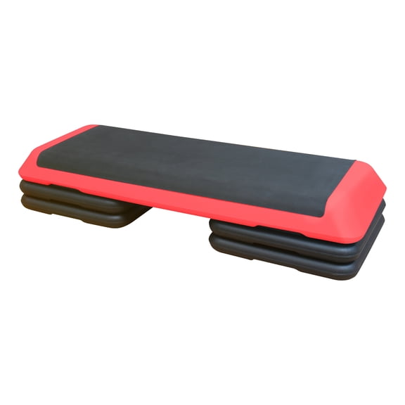 Adjustable Aerobic Step Workout Step with 4 Risers Fitness & Exercise Platform Trainer Red