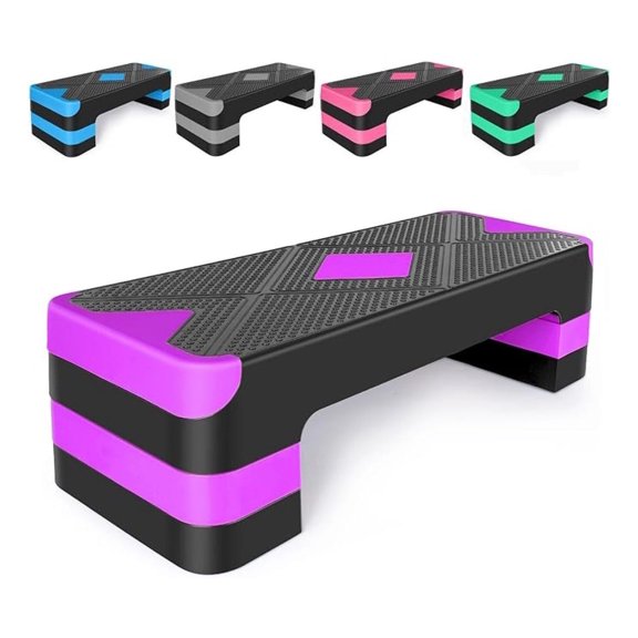 ZenSports 16-in Aerobic Step Platform W/4 Risers, Height Adjustable ...