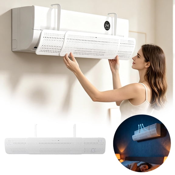 Adjustable Air Conditioner Deflector 41.34 Inch Max, 3 In 1 Universal Retractable Anti Direct Blowing Shield, Anti Blast Baffle Wind Direction Telescopic Register, Heating and Cooling