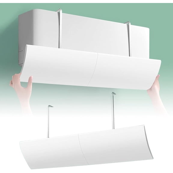 Adjustable Air Conditioner Deflector, Anti-Direct Blowing Retractable Baffle for Cooling & Heating, Wall-Mounted AC Windshield, Prevent Drafts & Enhance Comfort (White)