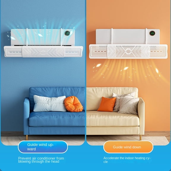 Adjustable Air Conditioner Wind Shield D Type, 3-in-1 Anti-Blow Direct Air Deflector for Comfortable Indoor Temperature Control, Stretchable Design Fits Most AC Units, Easy Install Without Drilling