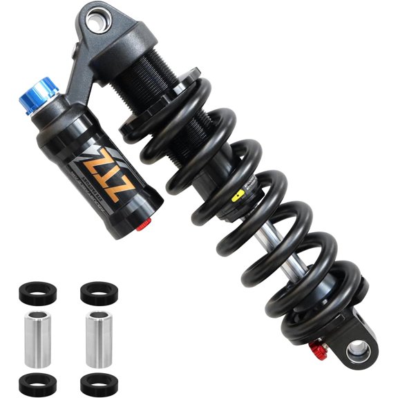 Adjustable Air Spring Coil Over Shock Absorber for Mountain Bikes, 265mm, 550LBS Spring, Rebound, Compression, Preload, and Air Pressure (200-300 PSI) Fits MTB/Downhill/eBikes