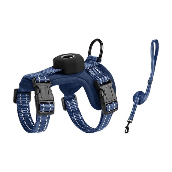 Adjustable Airtag Holder Cat Vest Harness with 1.5M Matching Leash, Escape Proof Reflective Pet Chest Harness for Kittens & Small Cats 3 to 8 Pounds Outdoor Walking