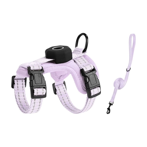 Adjustable Airtag Holder Cat Vest Harness with 1.5M Matching Leash, Escape Proof Reflective Pet Chest Harness for Kittens & Small Cats 3 to 8 Pounds Outdoor Walking