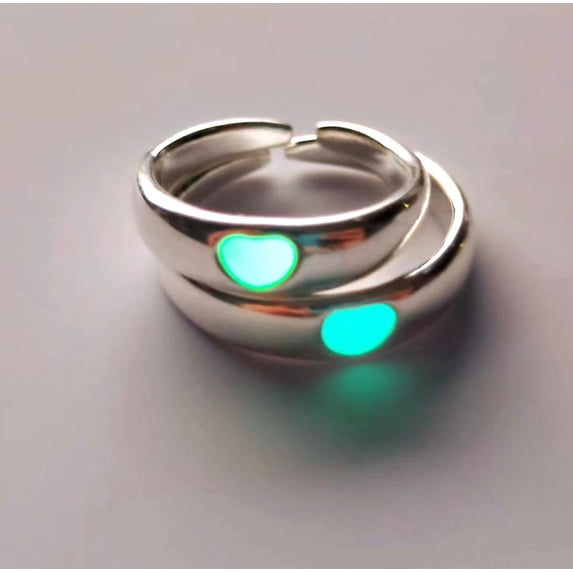 Couple Rings with Oil Dripping Adjustable Alloy Matching Fashion Personality Rings for Him and Her Glow Rings Set for Women and Men Anniversary Jewelry