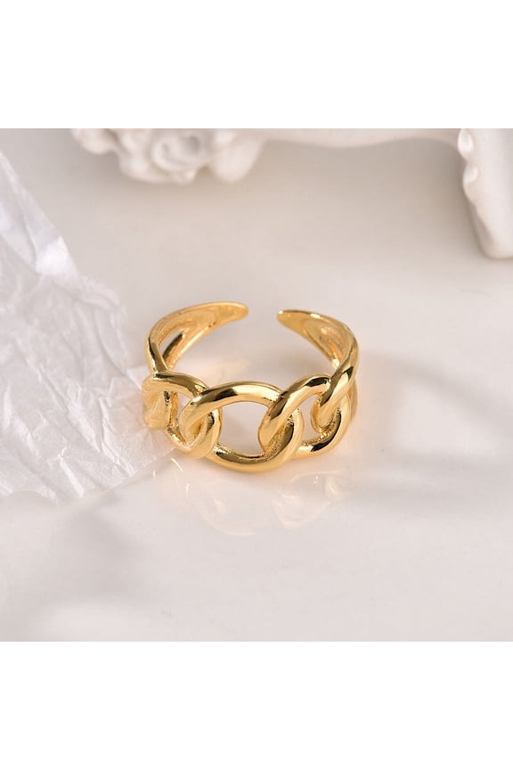 Adjustable Alloy Ring for Women, Exaggerated Net Celebrity Niche Design, Index Finger Ring, Gold or Silver