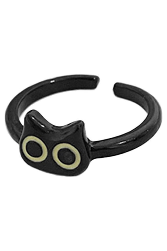Adjustable Alloy Rings with Punk Cat Cartoon and Mystic Eyes Design цσ еπ ~θ ε◆ N3V4