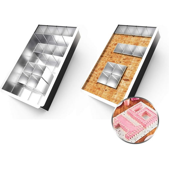 Alphabet Numbers Cake Pan, Aluminium Baking Moulds for DIY Baking Supplies, Non-Stick Adjustable Mould, Easy to Clean and Perfect for Creative DIY Cake Making