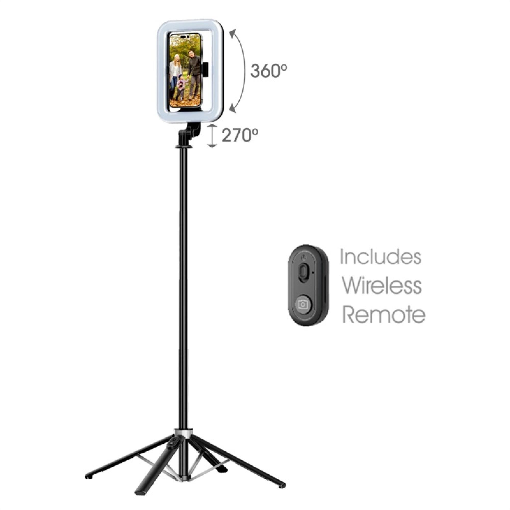 Adjustable Aluminum Alloy Selfie Ring Light Tripod Stand with 9" – Adjustable Aluminum Alloy, Ideal for Content Creators, Professionals & Gifts