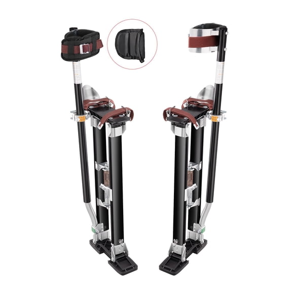 Adjustable Aluminum Drywall Stilts, 24-40 Inch Professional Work Stilts with Knee Pads for Painting, Taping, and Construction, Non-slip and Durable.